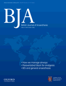 British Journal of Anaesthesia cover